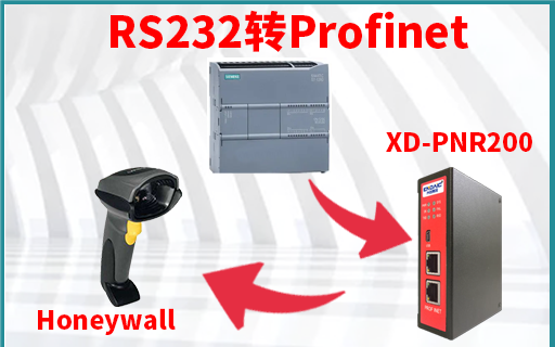 RS232转Profinet网关连接霍尼韦尔AB扫码枪与1200plc通信